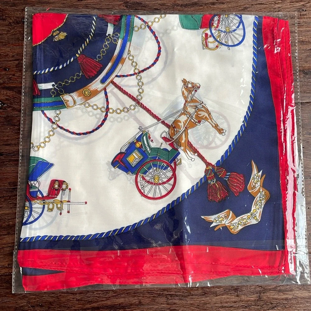 Elise French style horse pattern scarf multi-functional - Picture 2 of 2